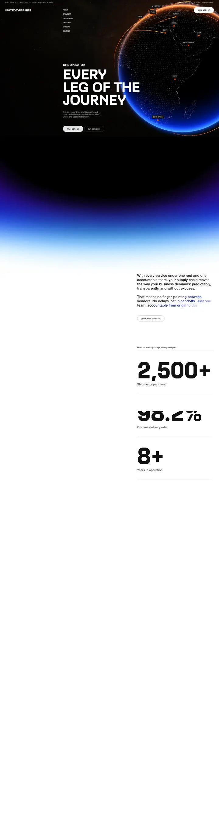 United Carriers homepage