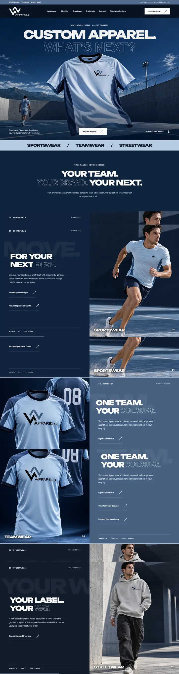 WhatsNext Apparels homepage