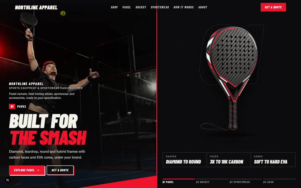 Racket & stick · Matchday homepage