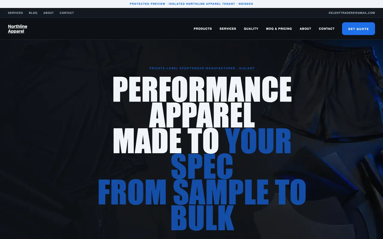 Sportswear · Performance homepage