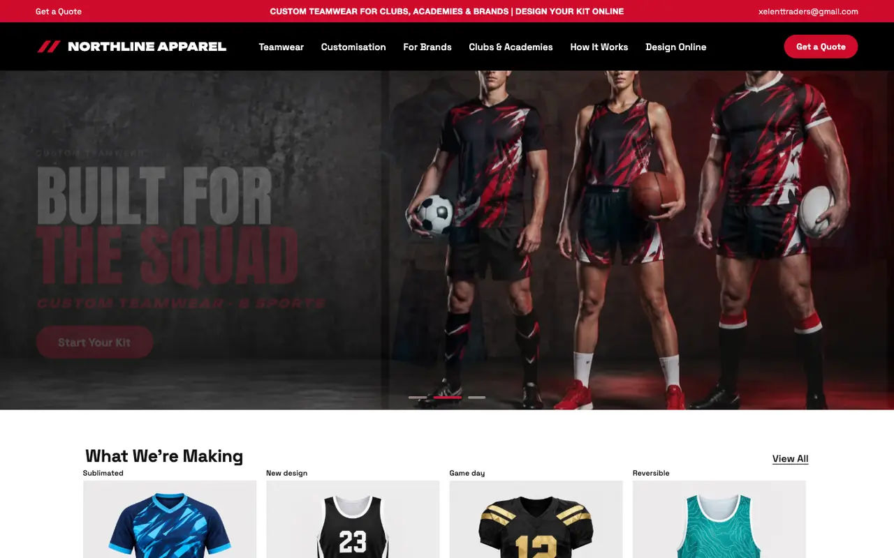 Teamwear · Kitforge homepage